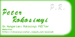 peter rokosinyi business card